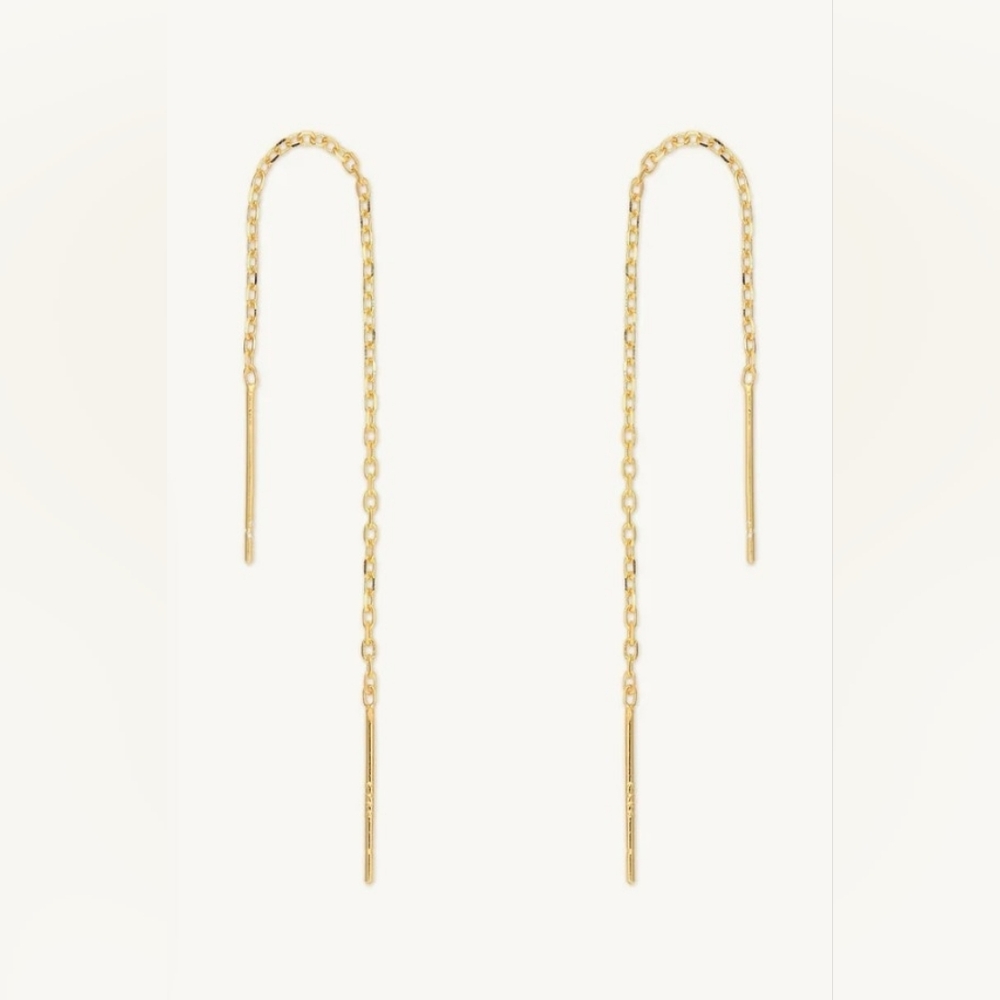 Vintage Sardelli 14K Yellow Gold Threader Earrings, 95mm.